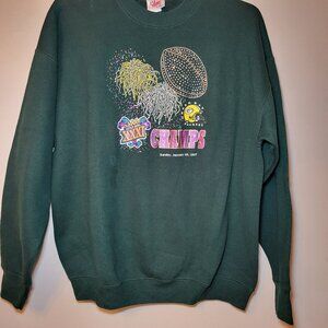 Green Bay‎ Packers Retro 1997 Championship Sweatshirt Woman's XL Bling